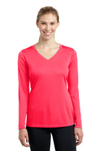 Load image into Gallery viewer, Iowa Specialty Sport-Tek® Ladies Long Sleeve PosiCharge® Competitor™ V-Neck Tee