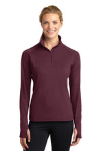 Load image into Gallery viewer, Iowa Specialty Sport-Tek® Ladies Sport-Wick® Stretch 1/2-Zip Pullover Brand Logo