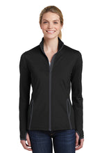 Load image into Gallery viewer, Iowa Specialty Sport-Tek® Ladies Sport-Wick® Stretch Contrast Full-Zip Jacket