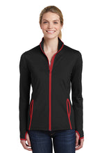 Load image into Gallery viewer, Iowa Specialty Sport-Tek® Ladies Sport-Wick® Stretch Contrast Full-Zip Jacket