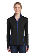 Load image into Gallery viewer, Iowa Specialty Hospital Business Office  Sport-Tek® Ladies Sport-Wick® Stretch Contrast Full-Zip Jacket